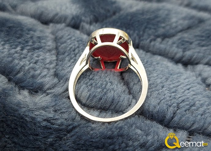 925 Silver Pure Silver Ring With Garnet Stone For Girls