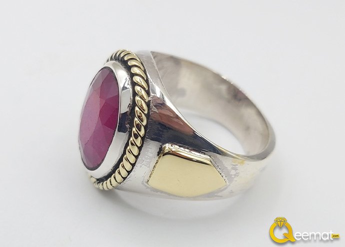 925 Sterling Silver Stone Ring With Garnet Gemstone
