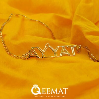 Handmade Custom Name Silver Pendant in 24K Gold Plated