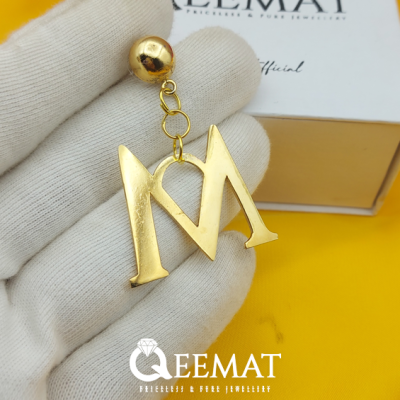 925 Silver Made Custom Alphabet Name Earrings - Gold Plated