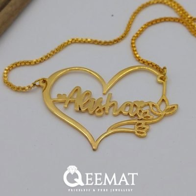 Handmade 925 Silver Custom Name Heart Locket with 24k Gold Plated