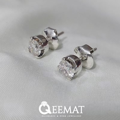 Lab Made Diamond Stud Earrings of 925 Sterling Silver