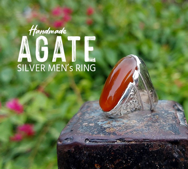 Yemeni Agate Men's Ring