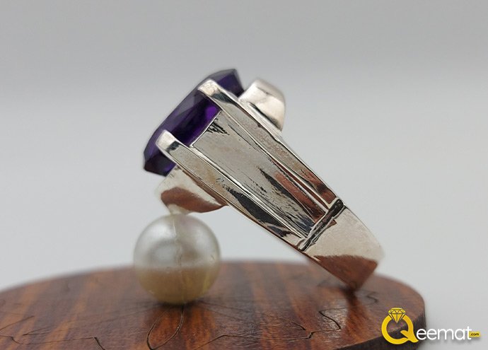 Amethyst Stone Ring For Men in Pure Silver