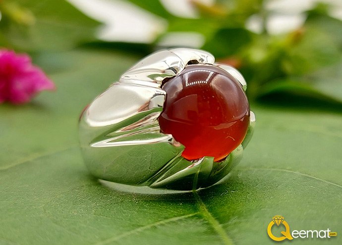 Agate Yemeni Gemstone Silver Ring For Men