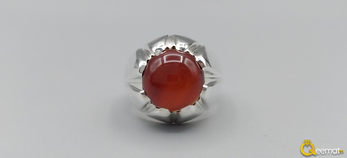 Beautiful Agate Stone Silver Ring