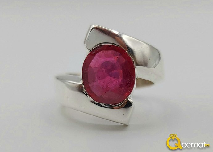 Beautiful Design Pure Silver Ring With Garnet Stone Online Order