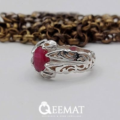 Handmade 925 Silver Ring with Garnet Stone for Men and Women