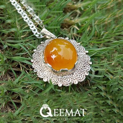 Yellow Agate Pendant Made in 925 Silver - Purely Handmade Locket