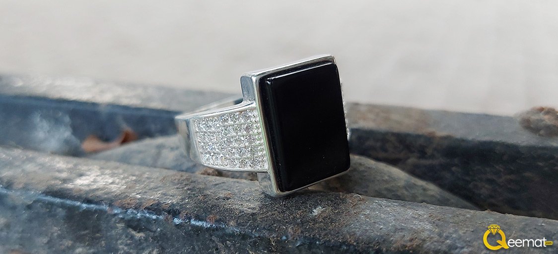 Black Agate 925 Pure Silver Ring To Gift Husband