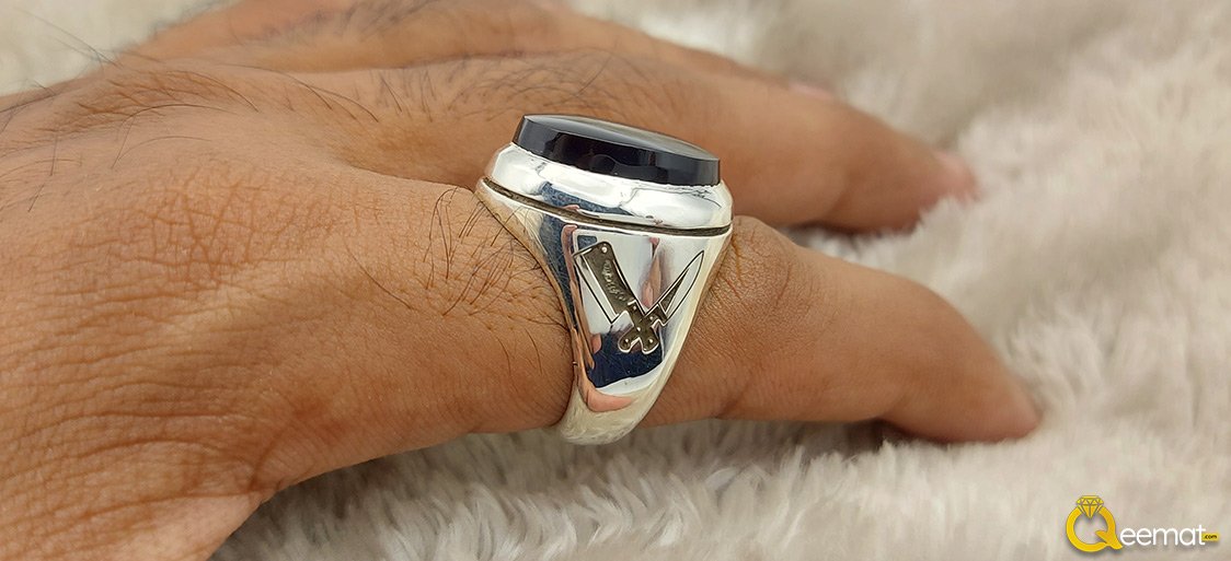 Black Aqeeq Personalized Ring For Men