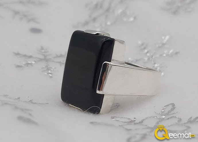 Black Aqeeq Stone Silver Ring 21k Pure 925 Silver