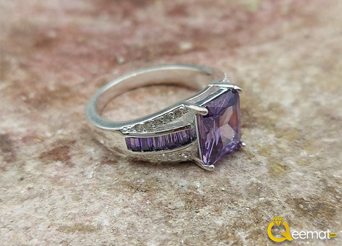 Blue Stone Pure 925 Silver Ring For Ladies