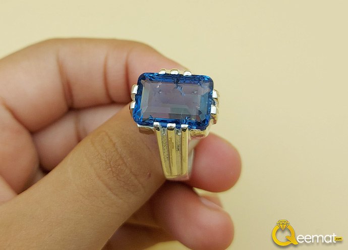 Blue Zircon Stone Pure 925 Silver