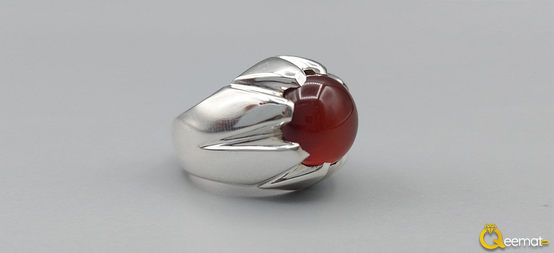 Buy Aqeeq Yemeni Gemstone Silver Ring For Men