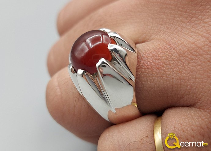 Buy Agate Yemeni Gemstone Silver Ring For Men's