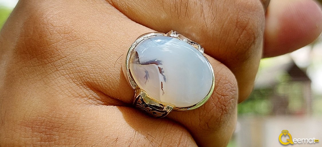 Cancer Star Stone Ring Agate Gemstone White Colour