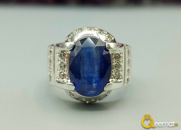 Silver Made Neelam Stone Ring For Boy