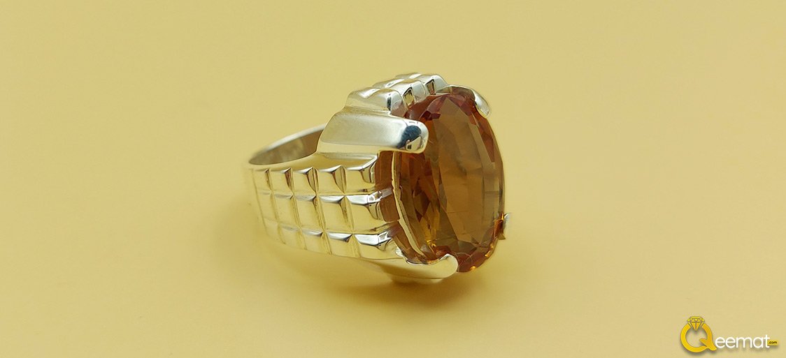 Silver Ring In Yellow Sapphire Stone