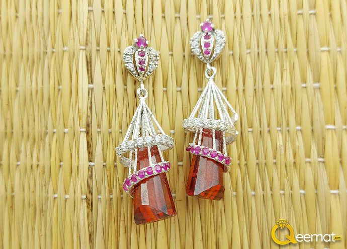 Crystal Drop Earrings Silver Made For Women