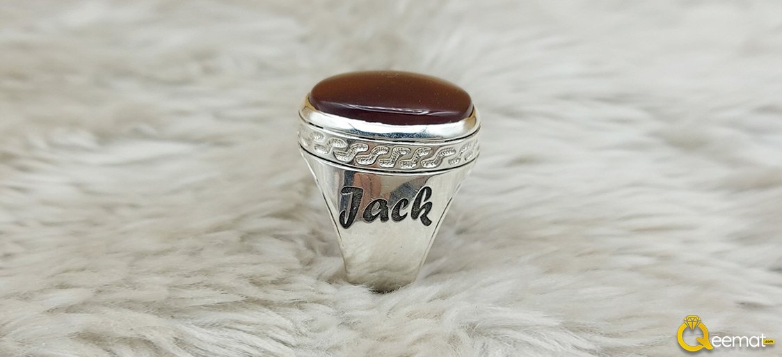 Custom Name Agate Ring Men With Pure Silver Custom Name Agate Ring Men With Pure Silver