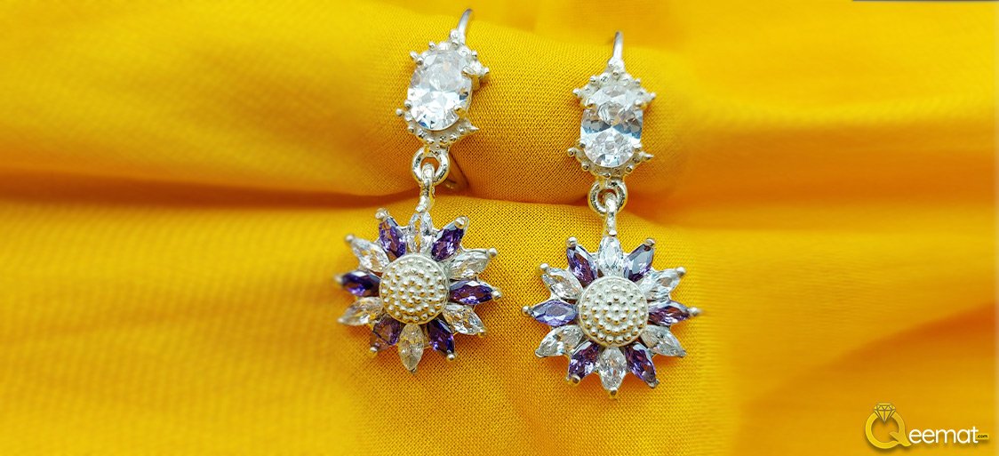 Earrings For Girls Zircon Natural Gemstone Pure 925 Silver