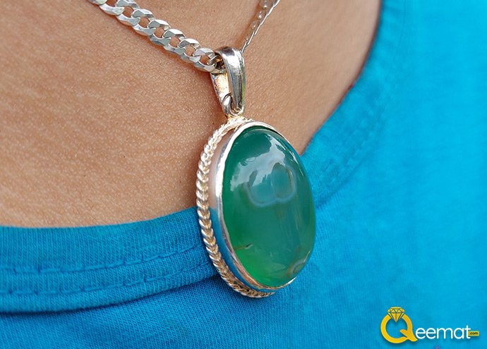 Green Gemstone Locket For Girls New Design