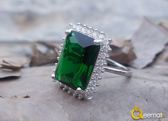 Green Gemstone Tourmaline Pure Silver Ring For Women