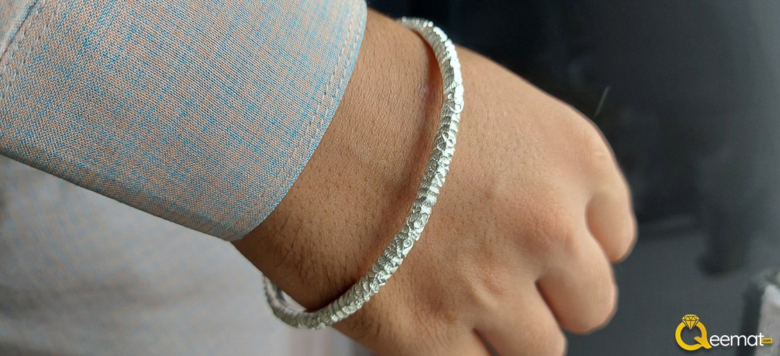 Hand Made 925 Silver Kada Design For Men