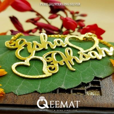 Gold Plated Custom Name Couple Locket - Silver Made Love Locket