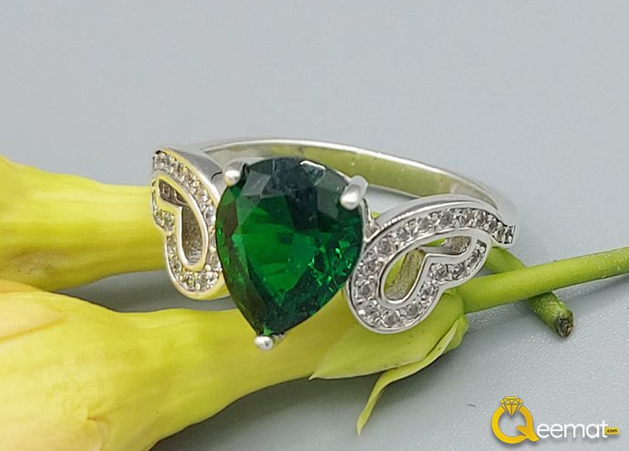 Heart Shaped Gemstone Silver Ring For Women