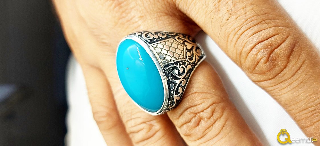 In Hand Picture Of Turquoise Ring For Men