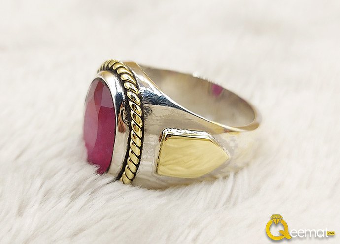 July Month Birthstone Garnet Ring Silver Made For Men's