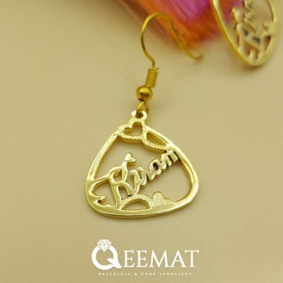 Custom Name 925 Silver Earrings For Girls in 24k Gold Plated
