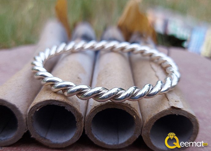 Medium Size Boys Kada Design Shia Muslim Pure Silver