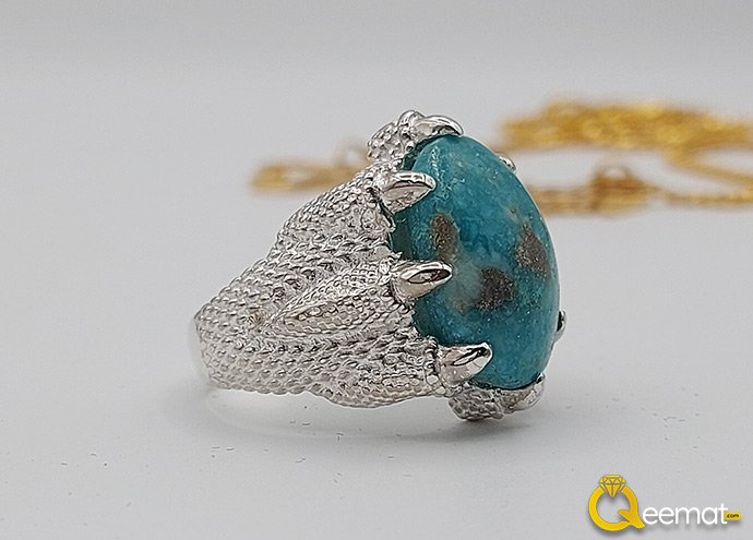 Modern Feroza Ring Made In Pure Silver For Men