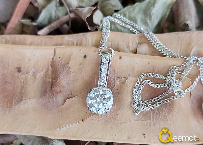 Moissanite Necklace With Chain Silver Made Online Order
