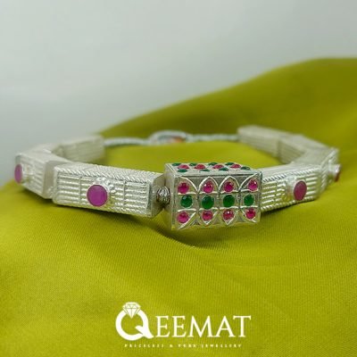 Beautiful Adjustable Indian Bangle Kada for Girls- Sterling Silver