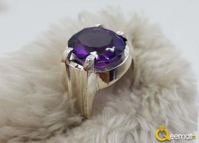 Natural Amethyst Stone Ring For Men's