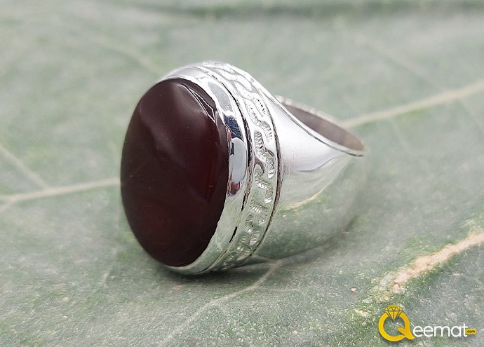 Natural Red Agate Pure Silver Ring
