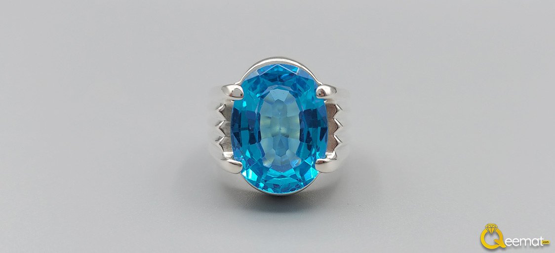New Silver Ring With Blue Topaz Stone Online Order