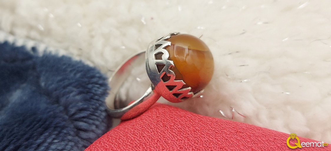 Natural Agate Ring Made Of Silver