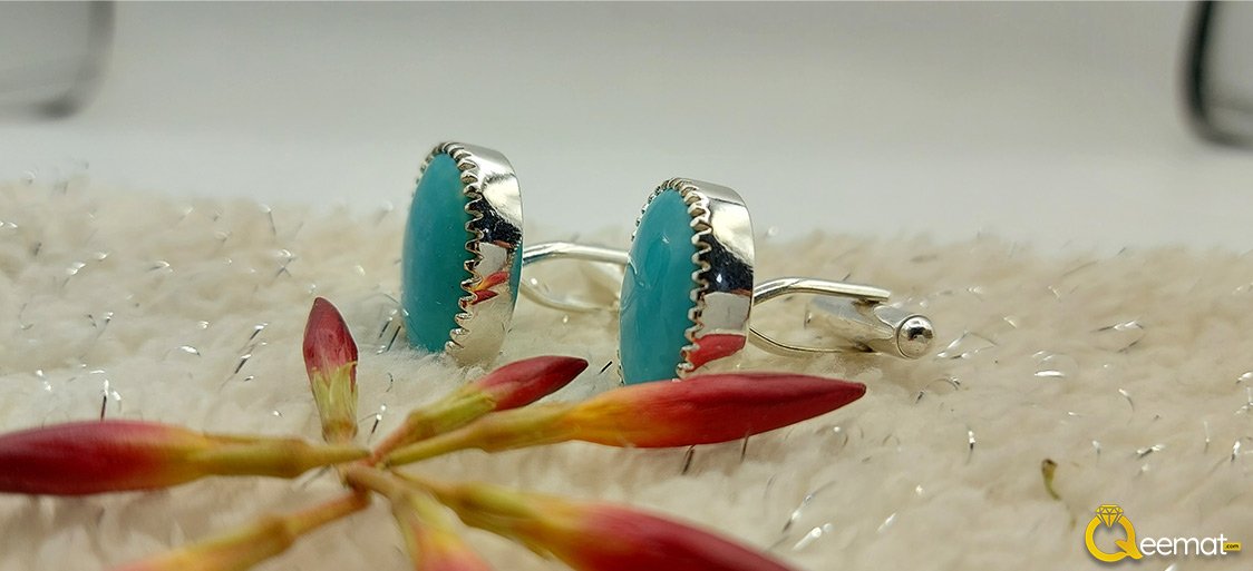 Natural Turquoise Stone Cufflinks For Men's Clothing