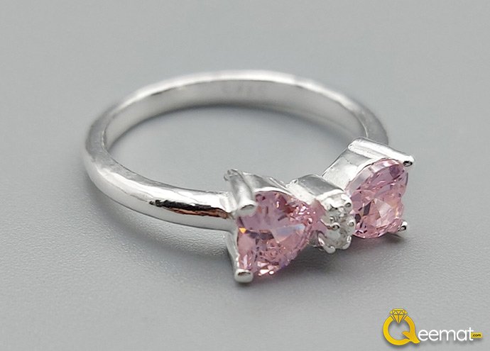 Pink Zircon Women Ring Pure Silver