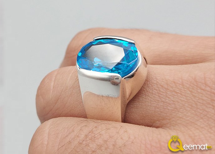Blue Topaz Stone Ring For Boy