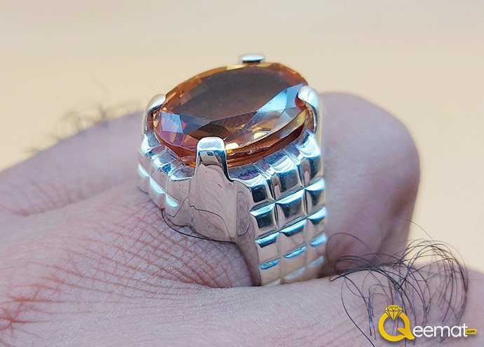 Pure 925 Silver Ring Of Natural Stone Yellow Sapphire