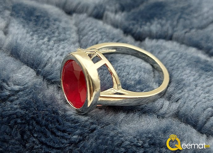 Pure Silver Ring With Natural Garnet Stone For Female