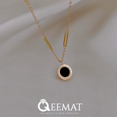 Handmade Black Agate Necklace With Chain for Women & Girls - 925 Sterling Silver