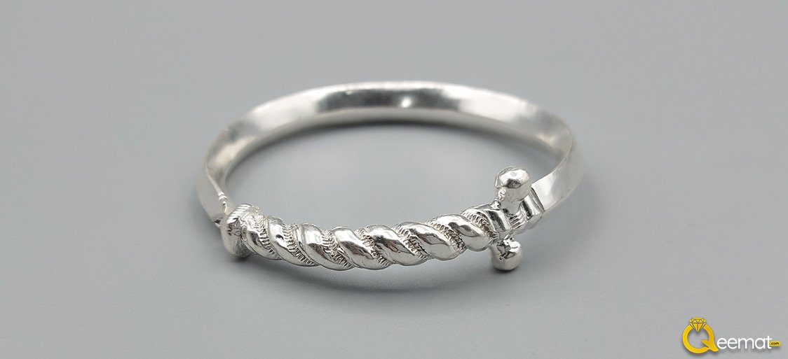 Pure Silver Kada Talwar Style For Boys And Girls