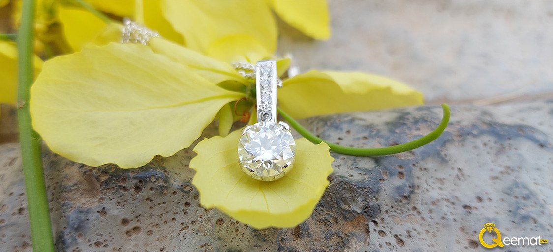 Pure Silver Made Moissanite Necklace For Girls